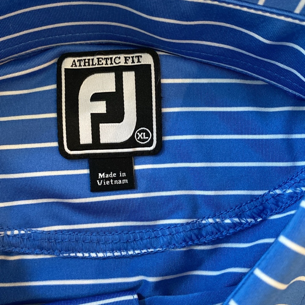 Men's Blue Striped Polo Shirt - Picture 3 of 4